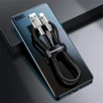 ⁦كابل بيانات معدني من Baseus Cafule Series بقدرة 66 واط من USB إلى USB-C / Type-C (الطول: 2 متر) - أسود⁩ - الصورة ⁦8⁩
