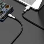 ⁦كابل بيانات معدني من Baseus Cafule Series بقدرة 66 واط من USB إلى USB-C / Type-C (الطول: 2 متر) - أسود⁩ - الصورة ⁦7⁩