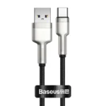 ⁦كابل بيانات معدني من Baseus Cafule Series بقدرة 66 واط من USB إلى USB-C / Type-C (الطول: 2 متر) - أسود⁩ - الصورة ⁦6⁩