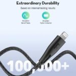⁦كابل RAVPower من النوع C إلى Lightning بطول 0.3 متر مصنوع من النايلون⁩ - الصورة ⁦2⁩