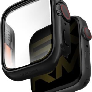 وجه ساعة من الزجاج المقوى من SKINARMA لساعة Apple Watch، 42/44 ملم - skinarma, اسود