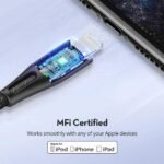 ⁦كابل RAVPower من النوع C إلى Lightning بطول 0.3 متر مصنوع من النايلون⁩ - الصورة ⁦4⁩