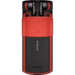 ⁦Nokia 5710 /128MB/48MB Dual SIM Mobile Phone, 4G Network, Feature Phone with Earbuds, MP3 Player, Wireless FM Radio, Black Red⁩ - الصورة ⁦3⁩