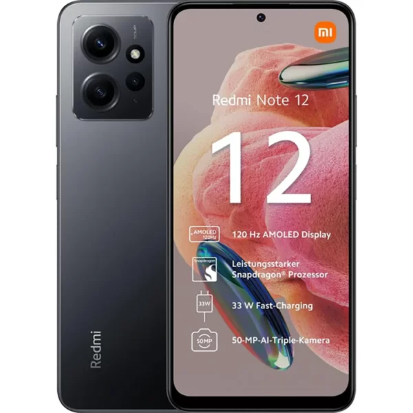 جوال ريدمي REDMI NOTE 12 رام 8 جيجا ذاكرة داخلية ‏128 جيجا – بشريحتين اتصال ، لون رمادي