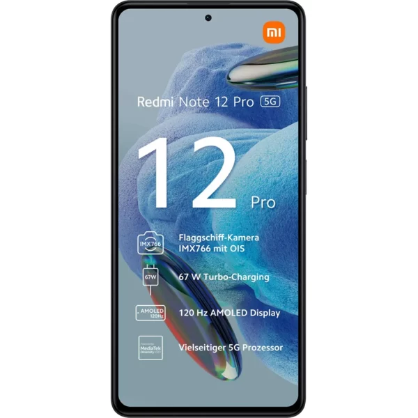 ⁦جوال ريدمي REDMI NOTE 12 PRO 5G رام 8 جيجا ذاكرة داخلية 256 جيجا – شبكة 5G بشريحتين اتصال ، لون اسود⁩ - الصورة ⁦2⁩