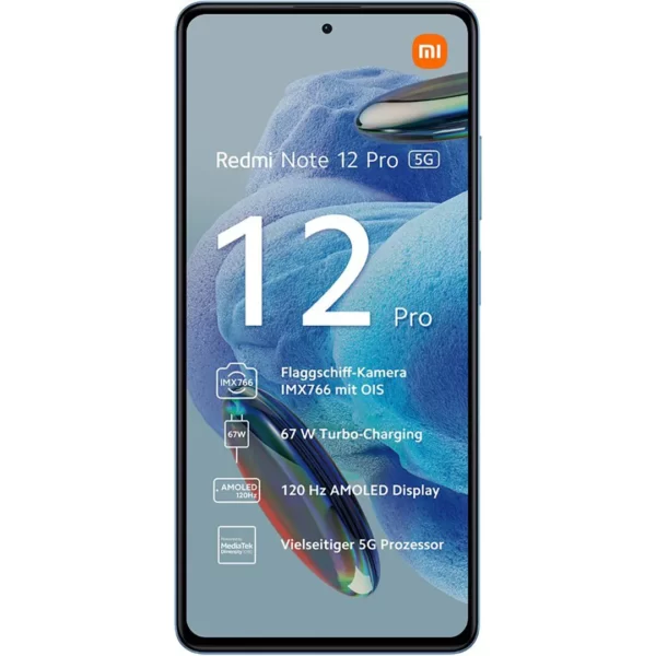 ⁦جوال ريدمي REDMI NOTE 12 PRO 5G رام 8 جيجا ذاكرة داخلية 256 جيجا – شبكة 5G بشريحتين اتصال ، لون ازرق⁩ - الصورة ⁦2⁩